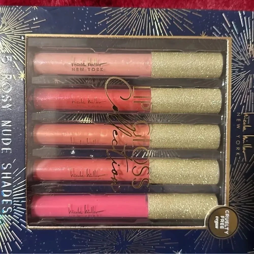 nicole miller 5 Rosy Nude Shades Lip Gloss Gift Set